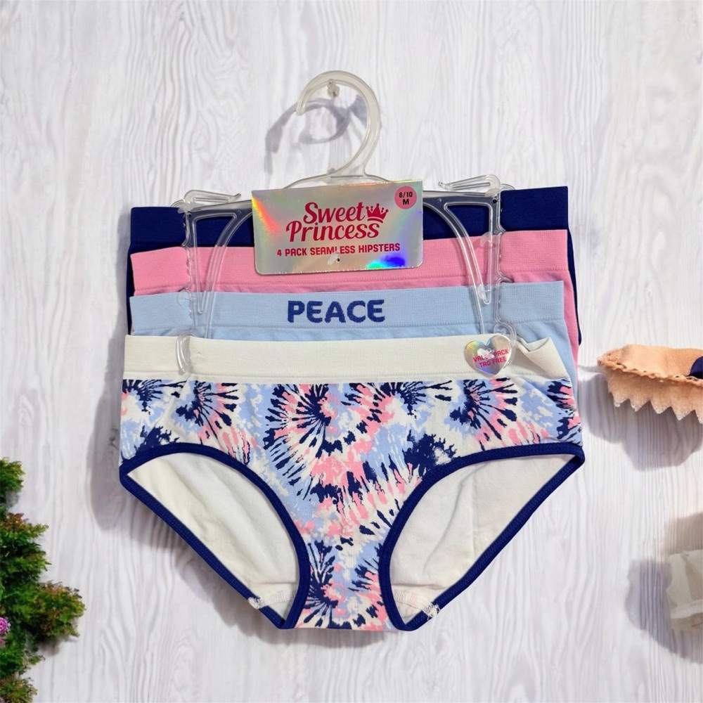 Kids Underwear 4-Pack - Pink, Blue, White